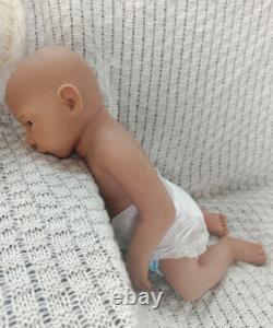 45cm Brown Skin Reborn Baby Dolls 3kg Full Body Silicone Newborn Baby Dolls #Boy
