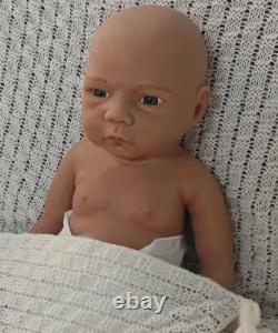 45cm Brown Skin Reborn Baby Dolls 3kg Full Body Silicone Newborn Baby Dolls #Boy