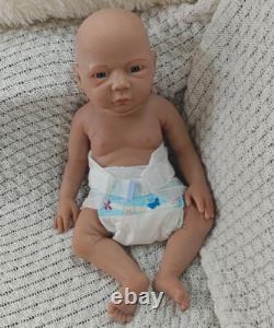 45cm Brown Skin Reborn Baby Dolls 3kg Full Body Silicone Newborn Baby Dolls #Boy