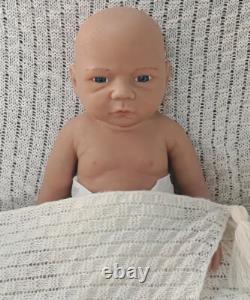 45cm Brown Skin Reborn Baby Dolls 3kg Full Body Silicone Newborn Baby Dolls #Boy