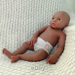45cm Full Body Platinum Silicone Reborn Baby Dolls Open Eyes Newborn GirlDoll US