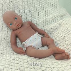 45cm Full Body Platinum Silicone Reborn Baby Dolls Open Eyes Newborn GirlDoll US