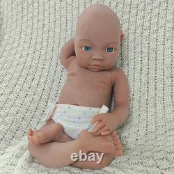 45cm Full Body Platinum Silicone Reborn Baby Dolls Open Eyes Newborn GirlDoll US