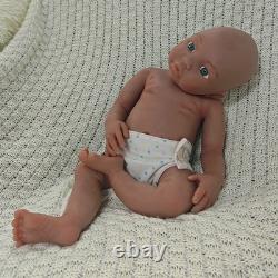 45cm Full Body Platinum Silicone Reborn Baby Dolls Open Eyes Newborn GirlDoll US