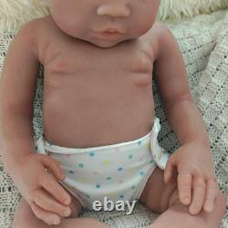 45cm Full Body Platinum Silicone Reborn Baby Dolls Open Eyes Newborn GirlDoll US