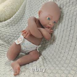 45cm Full Body Platinum Silicone Reborn Baby Dolls Open Eyes Newborn GirlDoll US