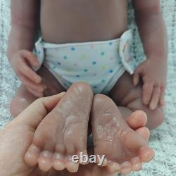 45cm Full Body Platinum Silicone Reborn Baby Dolls Open Eyes Newborn GirlDoll US