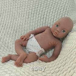 45cm Full Body Platinum Silicone Reborn Baby Dolls Open Eyes Newborn GirlDoll US