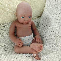45cm Full Body Platinum Silicone Reborn Baby Dolls Open Eyes Newborn GirlDoll US