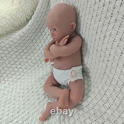 45cm Full Body Platinum Silicone Reborn Baby Dolls Open Eyes Newborn GirlDoll US