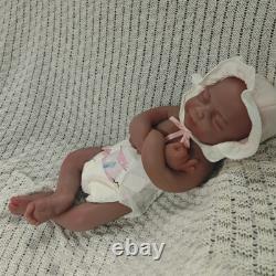 45cm Full Body Silicone Reborn Baby Dolls 2.8kg Newborn Baby Doll #Brown Skin US