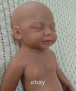 45cm Full Body Silicone Reborn Baby Dolls 2.8kg Newborn Baby Doll #Brown Skin US