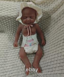 45cm Full Body Silicone Reborn Baby Dolls 2.8kg Newborn Baby Doll #Brown Skin US