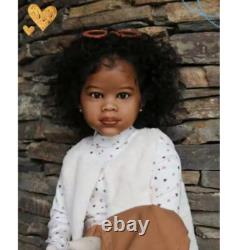 46 Huge Black Skin Reborn Doll DIY Kits Parts Unpainted Toddler Cloth Body Toys