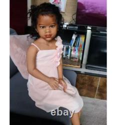 46 Huge Black Skin Reborn Doll DIY Kits Parts Unpainted Toddler Cloth Body Toys