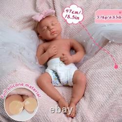 47cm silicone doll silicone reborn doll handmade whshable toys gifts crafts