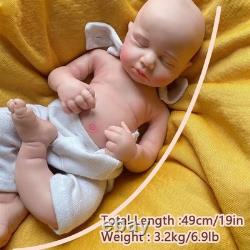 49cm silicone girl doll reborn doll Christmas gift sleeping baby doll handmade