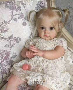 60CM Maggie Reborn Toddler Doll Silicone Hand-Rooted Hair Art Collectible