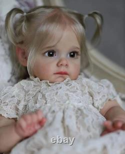 60CM Maggie Reborn Toddler Doll Silicone Hand-Rooted Hair Art Collectible