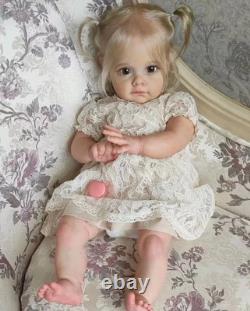 60CM Maggie Reborn Toddler Doll Silicone Hand-Rooted Hair Art Collectible