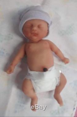 7 Painted Micro Preemie Full Body Silicone Baby Girl Doll Tobi