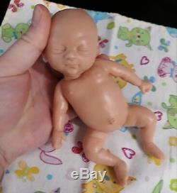 7 Unpainted Micro Preemie Full Body Silicone Baby Girl Doll Tobi