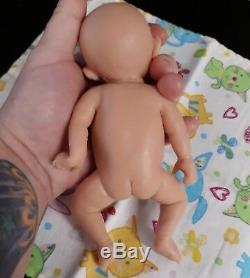 7 Unpainted Micro Preemie Full Body Silicone Baby Girl Doll Tobi