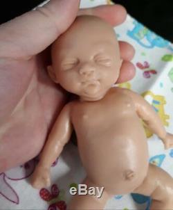 7 Unpainted Micro Preemie Full Body Silicone Baby Girl Doll Tobi