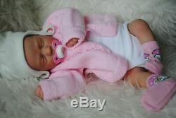 ASHLEY preemie Realborn realistic newborn baby GIRL blonde mohair reborn doll