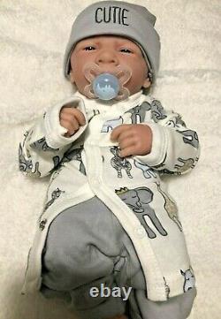 AWW! BABY BOY CUTIE! Preemie Life Like Reborn Pacifier Doll + Extras