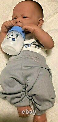 AWW! BABY BOY CUTIE! Preemie Life Like Reborn Pacifier Doll + Extras