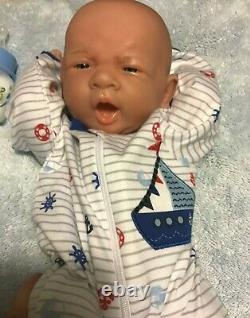 AWW! BABY BOY DREAMER! Preemie Life Like Reborn Pacifier Doll + Extras