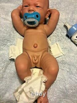 AWW! BABY BOY DREAMER! Preemie Life Like Reborn Pacifier Doll + Extras