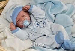 AWW! BABY BOY Teddy Bear! Preemie Life Like Reborn Pacifier Doll + Extras