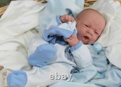 AWW! BABY BOY Teddy Bear! Preemie Life Like Reborn Pacifier Doll + Extras