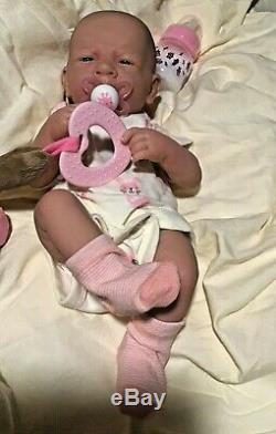 AWW! It's Baby GIRL! Berenguer Life Like Reborn Preemie Pacifier Doll +Extras