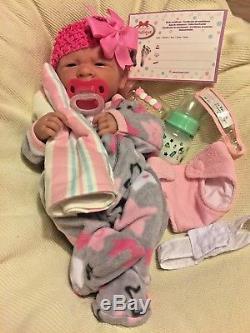 AWW! PERFECT BABY GIRL! Berenguer LifeLike Newborn Reborn Pacifier Doll +Extras