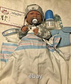 AWW Top BOY! Baby Boy PREEMIE Berenguer Life Like Reborn Pacifier Doll +Extras