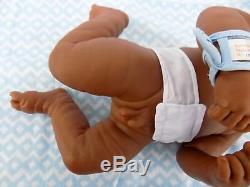 African American Reborn Baby Boy Doll Full Vinyl Silicone Baby Preemie Life like