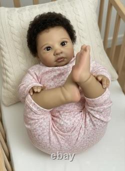 Afro American Adorable Rowan, by Jessica Schenk 24 Reborn Doll