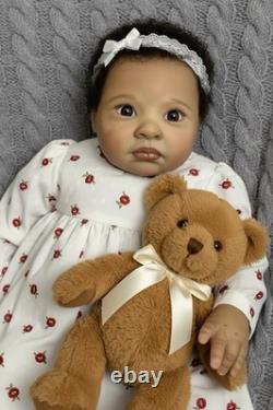 Afro American Adorable Rowan, by Jessica Schenk 24 Reborn Doll
