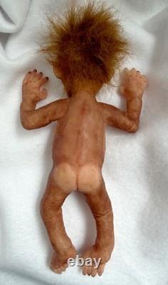 Artists Made Soft Silicone Miniature Full Body Baby Girl Monkey Doll 7.5