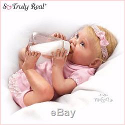 Ashton Drake Lifelike baby Doll Tippy Toes Feeding Bottle Nappy Headband