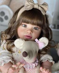 Assembled 26inch Pretty Girl Reborn Baby Doll Toddler Hand-Rooted Hair Toy Gift