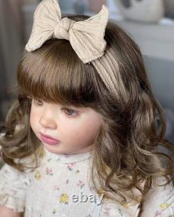 Assembled 26inch Pretty Girl Reborn Baby Doll Toddler Hand-Rooted Hair Toy Gift