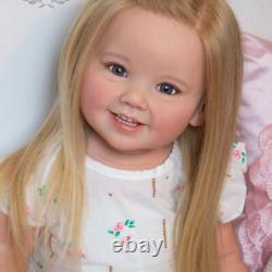 Assembled 28in Lovely Toddler Girl Reborn Baby Doll Cammi Hand-Rooted Hair Gift