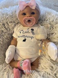 Authentic Full Body Silicone reborn girl. Eyes Open, Real Pacifier, Xtra Goodies