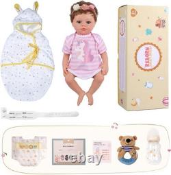 BABESIDE Lifelike Reborn Baby Dolls 16 Inch (Weight 4 lb) Full Platinum Silico