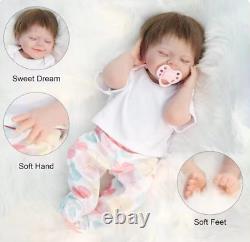 Baby Dolls Lifelike Full Silicone Vinyl Reborn Sleeping 18 In Girl Rooted Hair