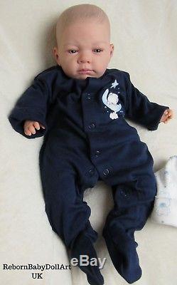 Beautiful Baby Boy Doll Eyes Open Reborn Baby BOY Doll BY BabyDollARTUK